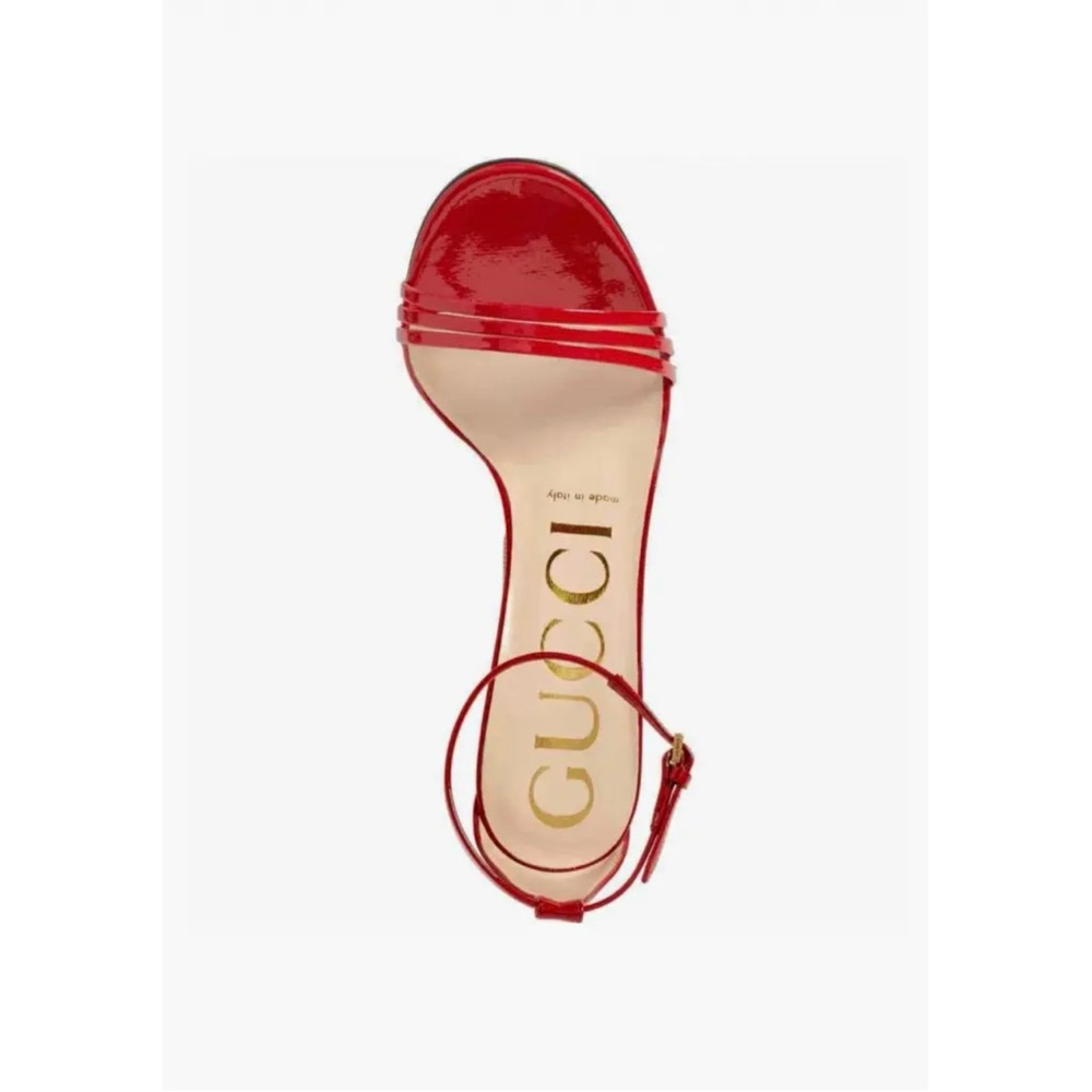 Gucci Red Patent Leather Strappy Heels - Picture 5 of 16